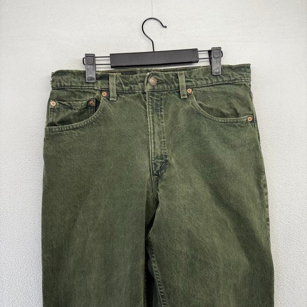 Vintage Levis Jeans Men's 34x32 Fits 32x31 Green Made In USA Relaxed Taper 90s - Picture 5 of 14